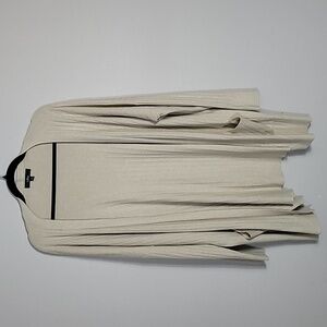 Lulus Ribbed Knit Cardigan Size L Cream Ivory Pockets Chunky Knit Coastal Lagen